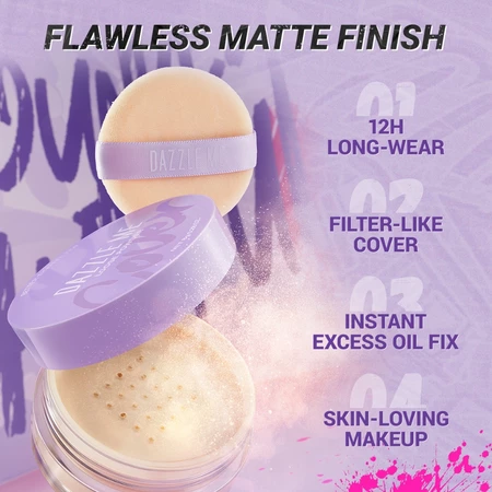 DAZZLE ME Better Than Filter Fixed Loose Powder bedak tabur oil control untuk usia 30-an