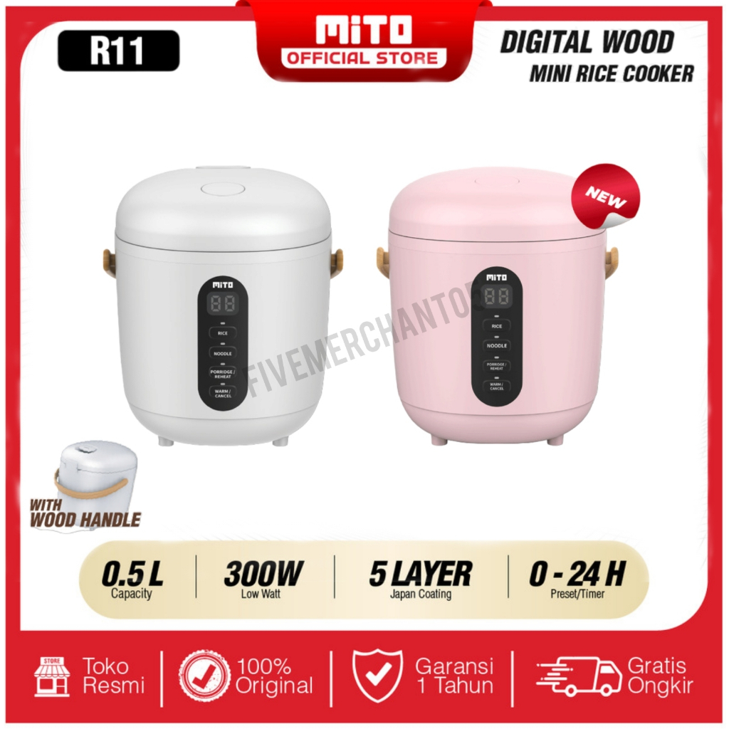 Jual Rice Cooker Mito R11 Digital 0,5 Liter 4 in 1 Magic Com Mini Mito
