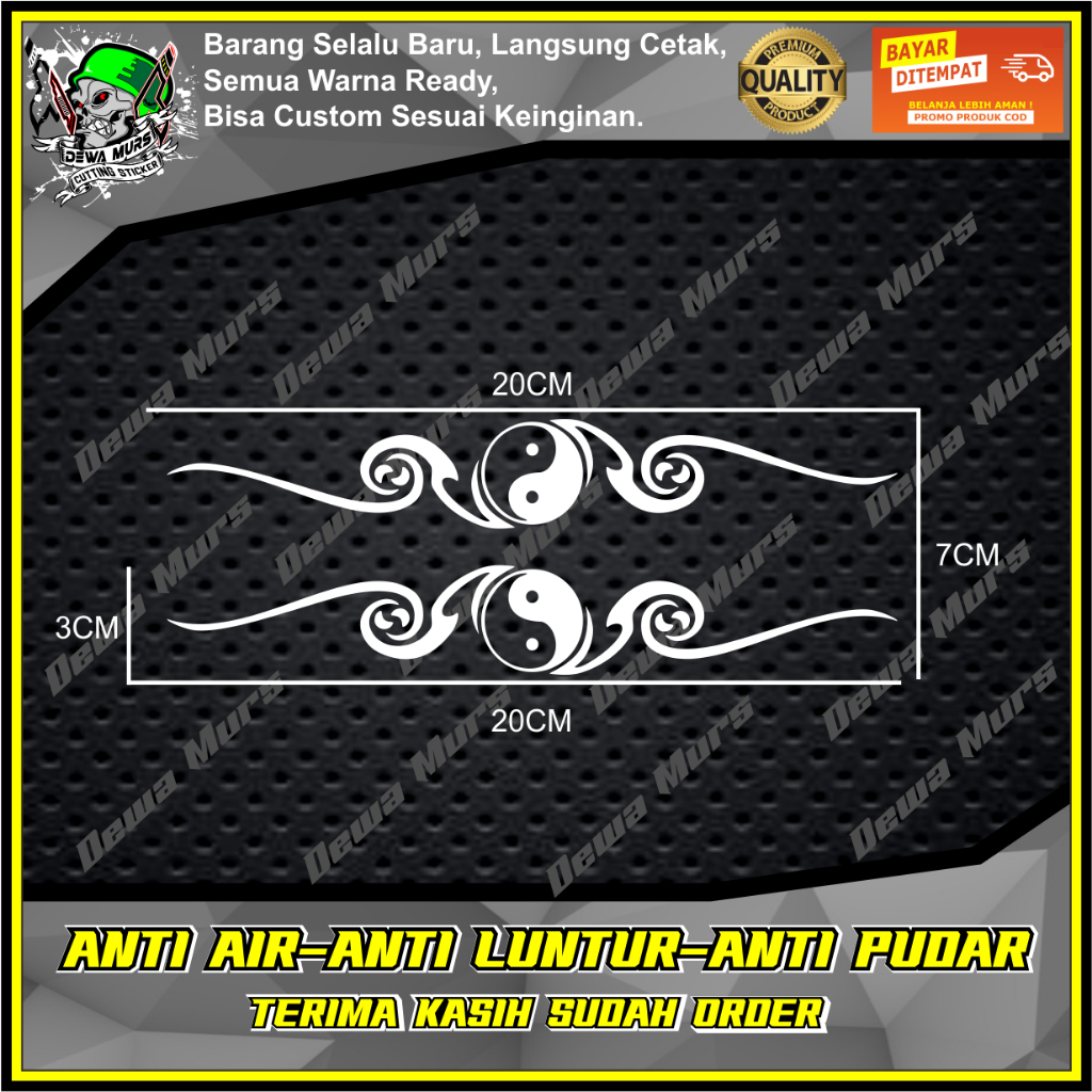 Jual Stiker Tribal Yin Yang Sepasang Kanan Kiri Cutting Sticker Cocok