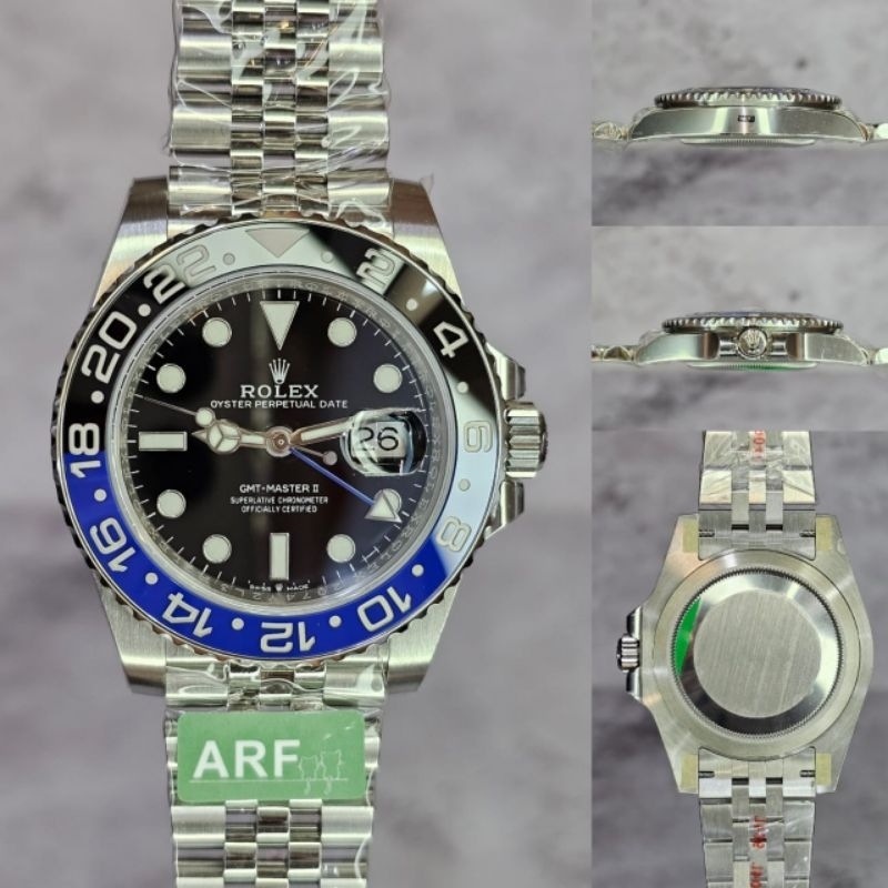 JAM TANGAN ROLEX GMT MASTER II Batman 126710 BLNR ARF V3 3285 CLONE
