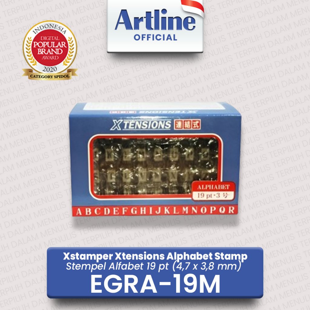 Jual ARTLINE Xstamper Xtensions Alphabet Stamp / Alfabet Stempel 19 pt ...