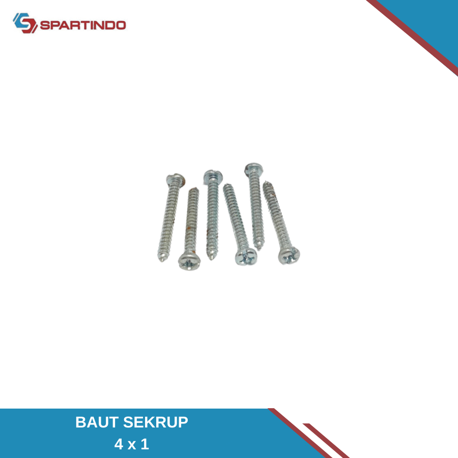 Jual Jual Baut Sekrup 1 pcs Universal Ukuran 4 x 1 mm drat Kasar Bahan ...