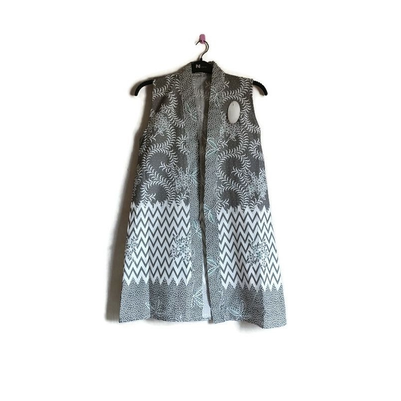 Jual ONE SET ROMPI BATIK OUTER TANPA LENGAN WANITA VEST BATIK BLAZER ...