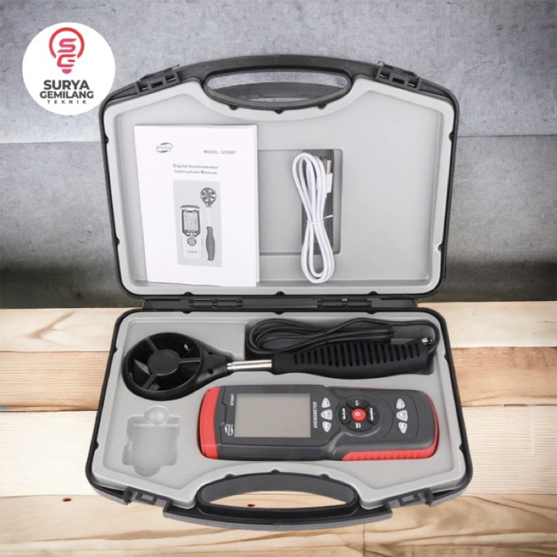 Jual Anemometer GT8907 Data Logger Wind Flow Meter Air Tester