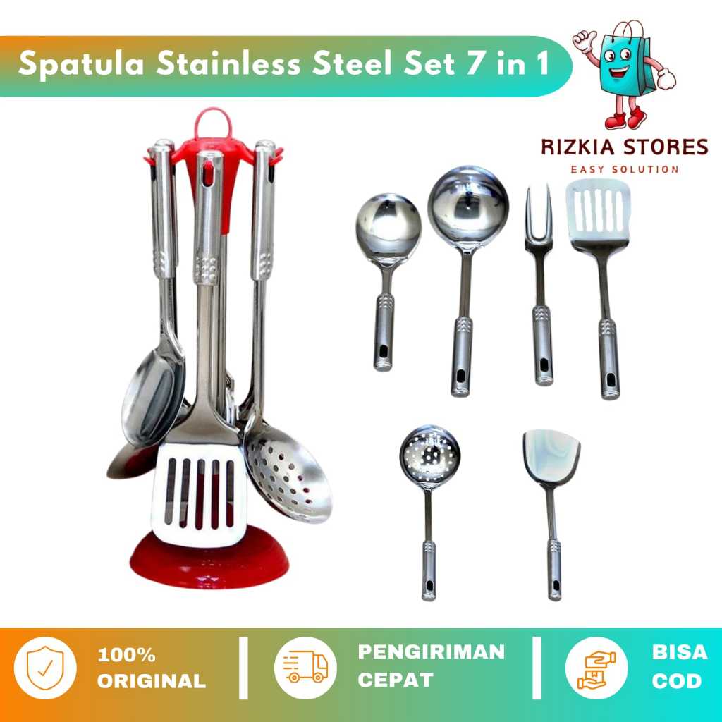 Jual Spatula Sutil Set Isi Pcs Kitchen Utensil Utensile Set Pcs Stainless Steel Gsf G