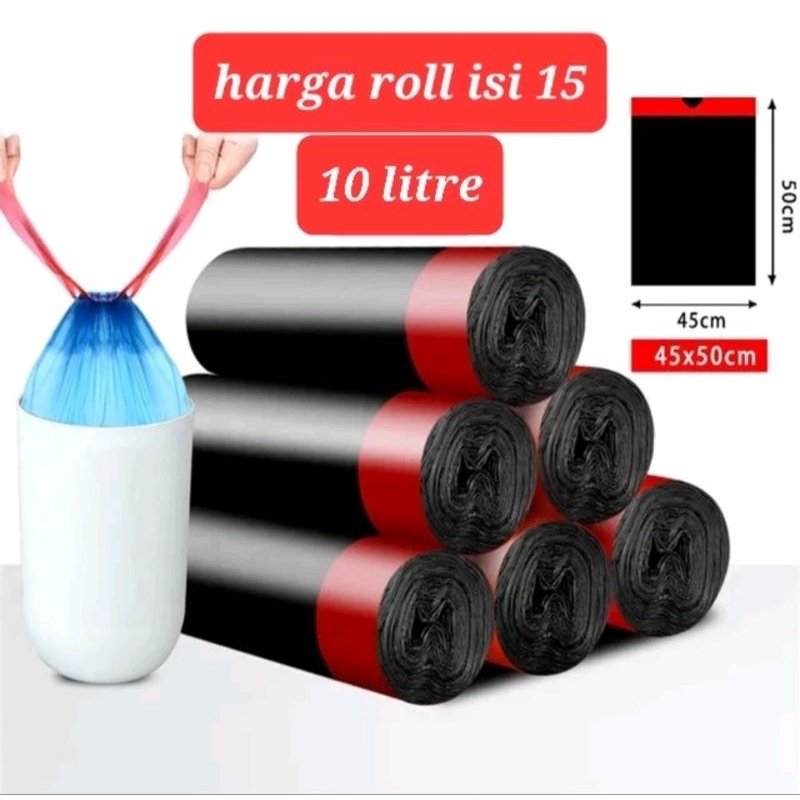 Jual Plastik Sampah Talikantong Sampah Roll 45x50 Isi 15 Lembar Shopee Indonesia 1621