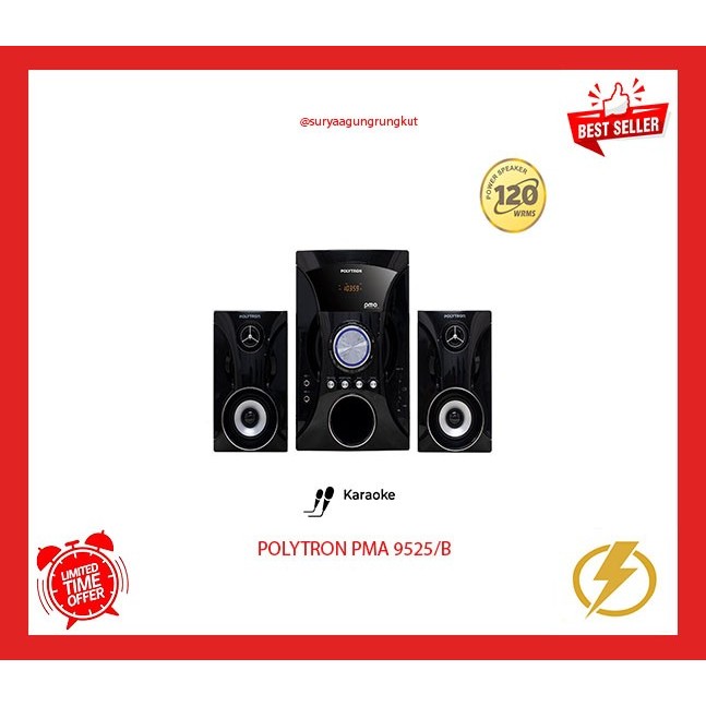 Jual SPEAKER AKTIVE POLYTRON BLUETOOTH PMA - 9525/B | Shopee Indonesia