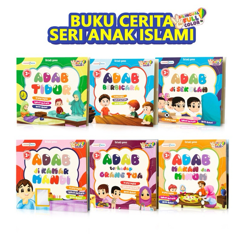 Jual Buku Cerita Anak Bergambar Islami Seri Adab Usia 3 Tahun Bilingual ...