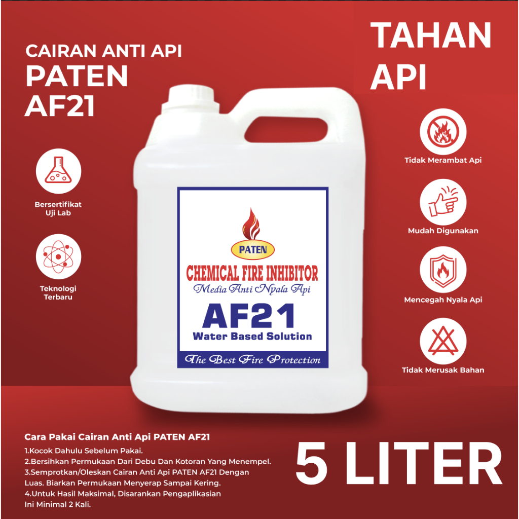 Jual Cairan Anti Api PATEN AF21 | Kemasan 5 Liter ] Tahan Api | Shopee ...