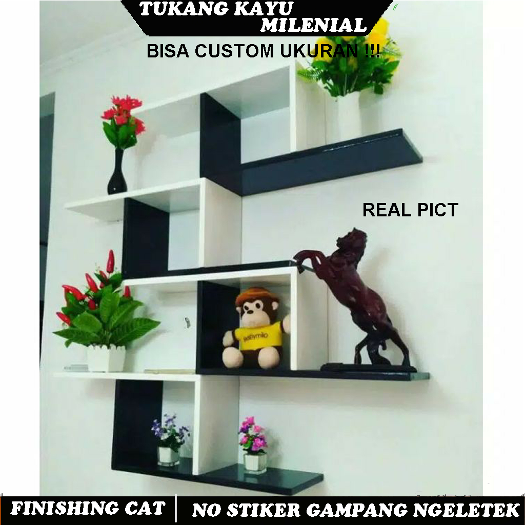 Jual [LINK KHUSUS CUSTOM]RAK DINDING MODEL Z CUSTOM UKURAN MINIMALIS ...