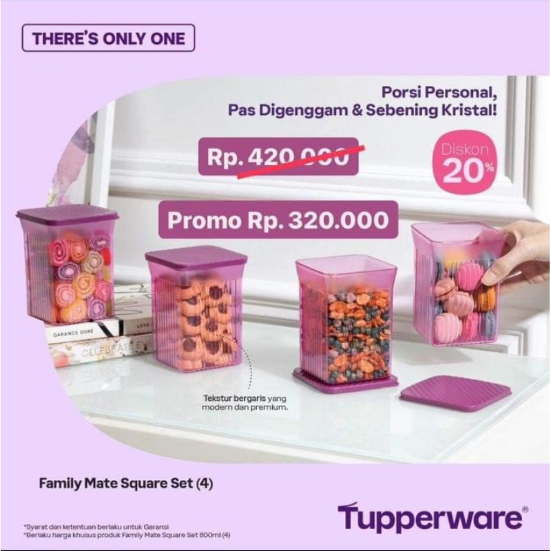 Jual Family mate tupperware (4) toples kristal tupperware | Shopee ...