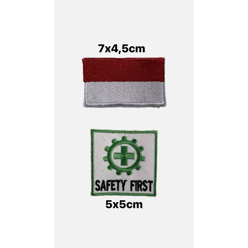 Jual Paket Badge Logo Bendera Merah Putih Dan K3 Safety First Shopee Indonesia