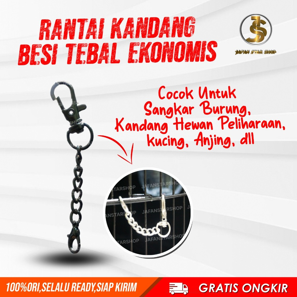 Jual Rantai Sangkar 1 Kancing Rantai Besi Pintu Sangkar Burung per 1 ...