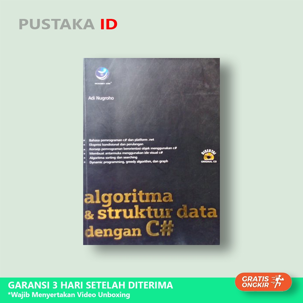 Jual Buku Algoritma Dan Struktur Data Dengan C# + Cd - Original ...