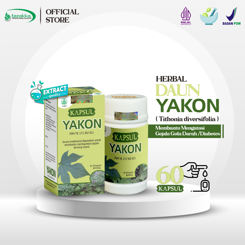 Jual Yakon Kapsul Daun Insulin Tazakka Isi 60 Ekstrak Obat Herbal