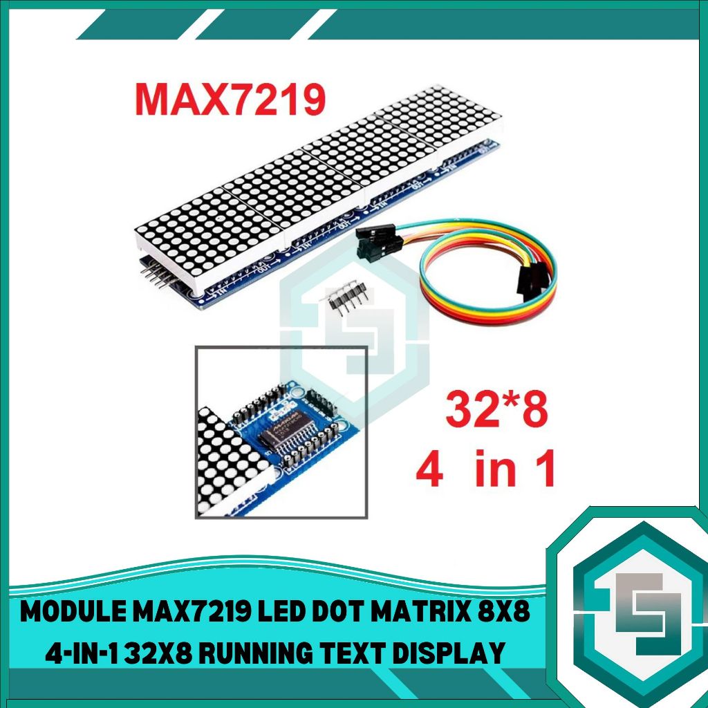 Jual MODULE MAX7219 LED DOT MATRIX 8X8 4-IN-1 32X8 RUNNING TEXT DISPLAY ...