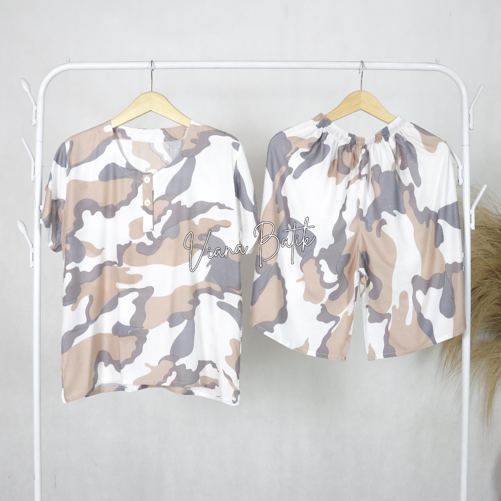 Jual Setelan Baju Tidur Lengan Pendek Dewasa Piyama Celana Pendek Rayon