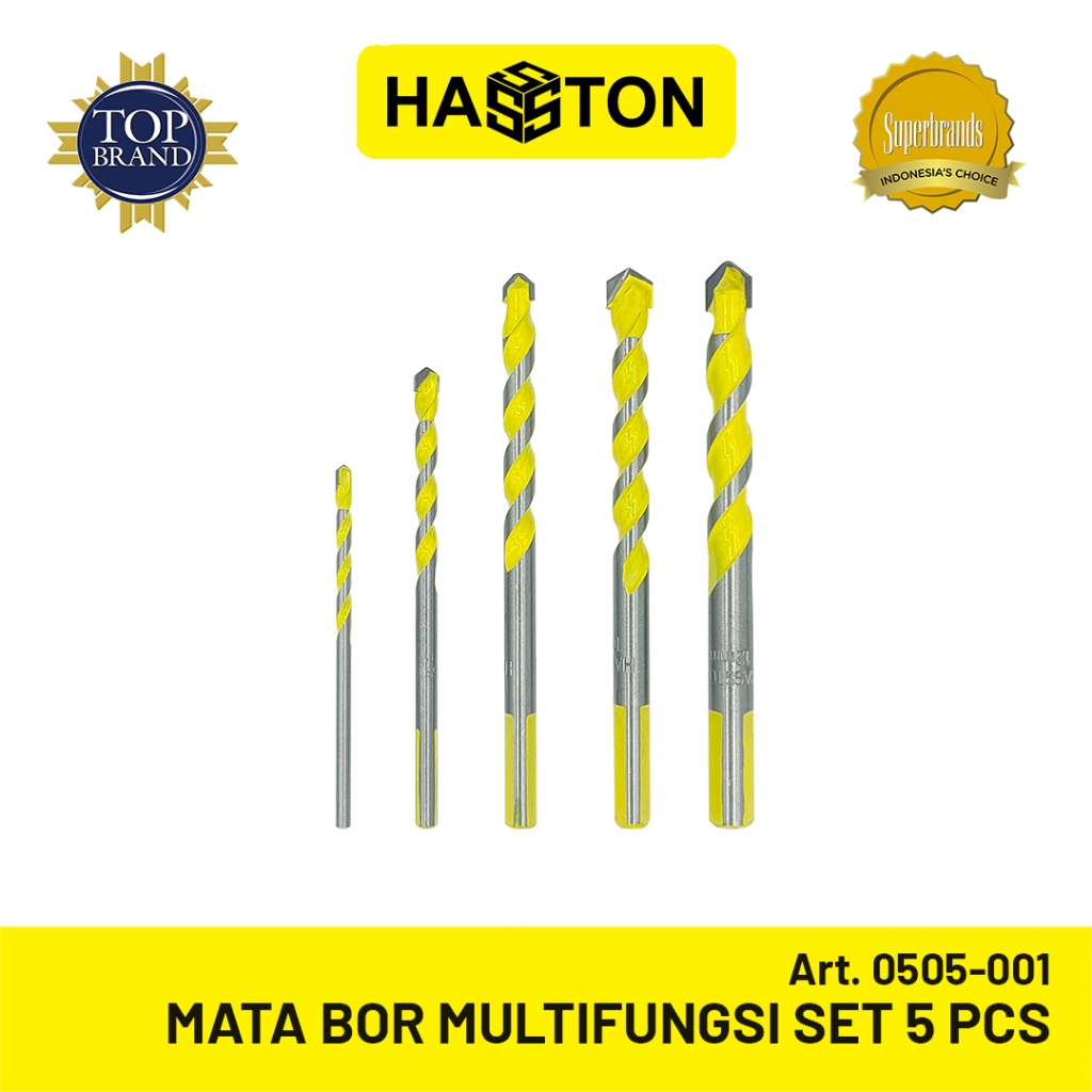 Jual Hasston Mata Bor Multifungsi Set 5 Pcs Drill Bit Set 0505 001 Shopee Indonesia