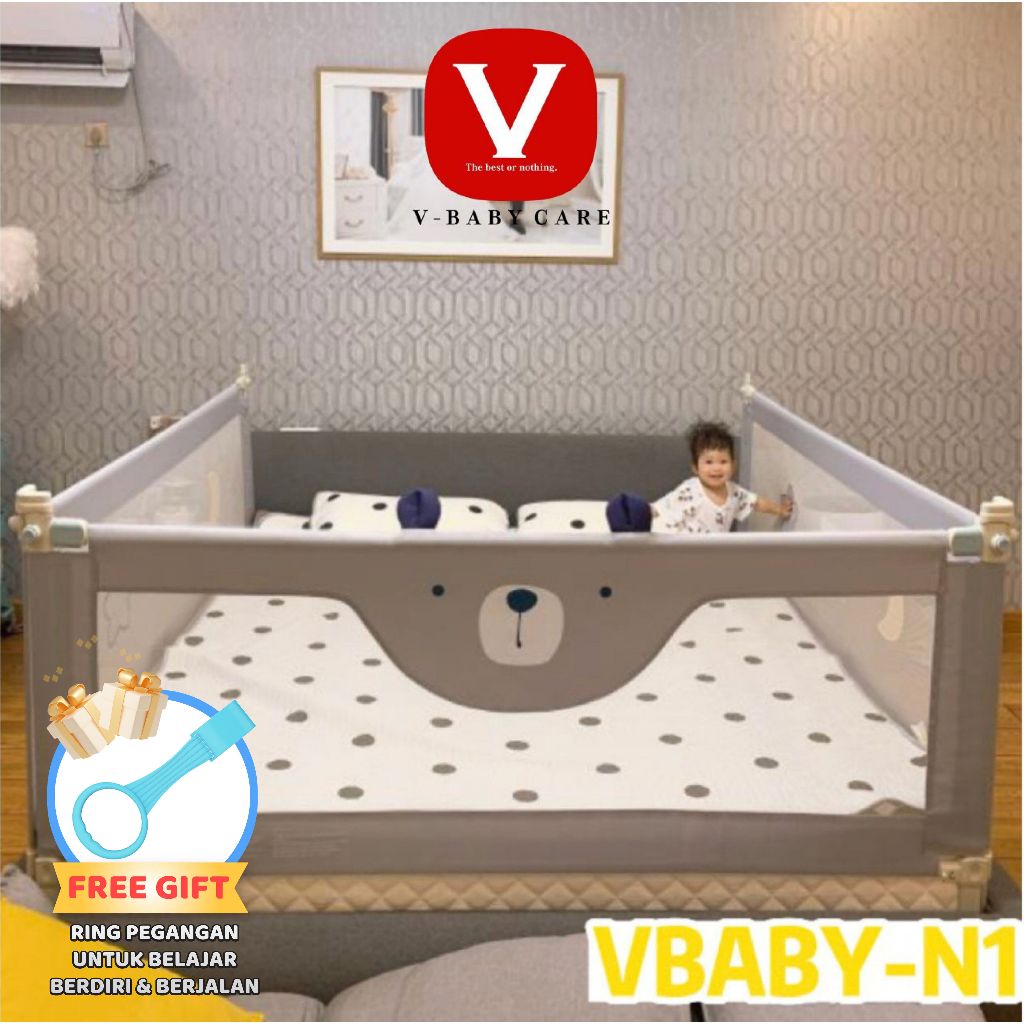 Jual V-BABYCARE Baby Bed Guard/Baby Bedrail/Pagar Pengaman Kasur ...