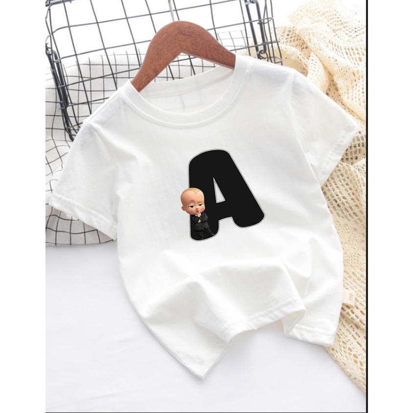 Little M V Neck Aplikasi Big A Kaos Lengan Pendek Anak Perempuan main image 1
