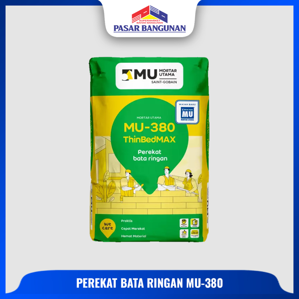 Jual Mortar Utama Perekat Bata Ringan Mu 380 Kemasan 40kg Shopee