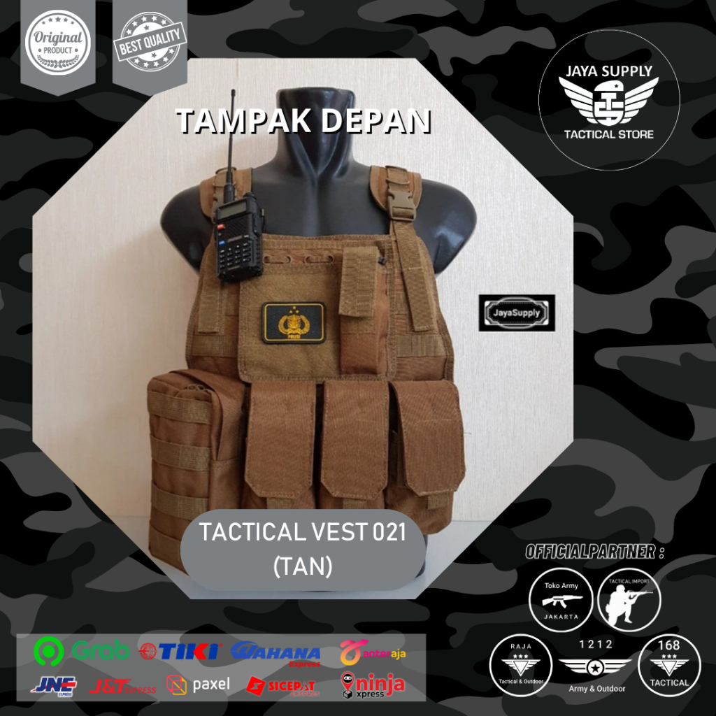 Jual Rompi Tactical Vest 021 - Tan | Shopee Indonesia