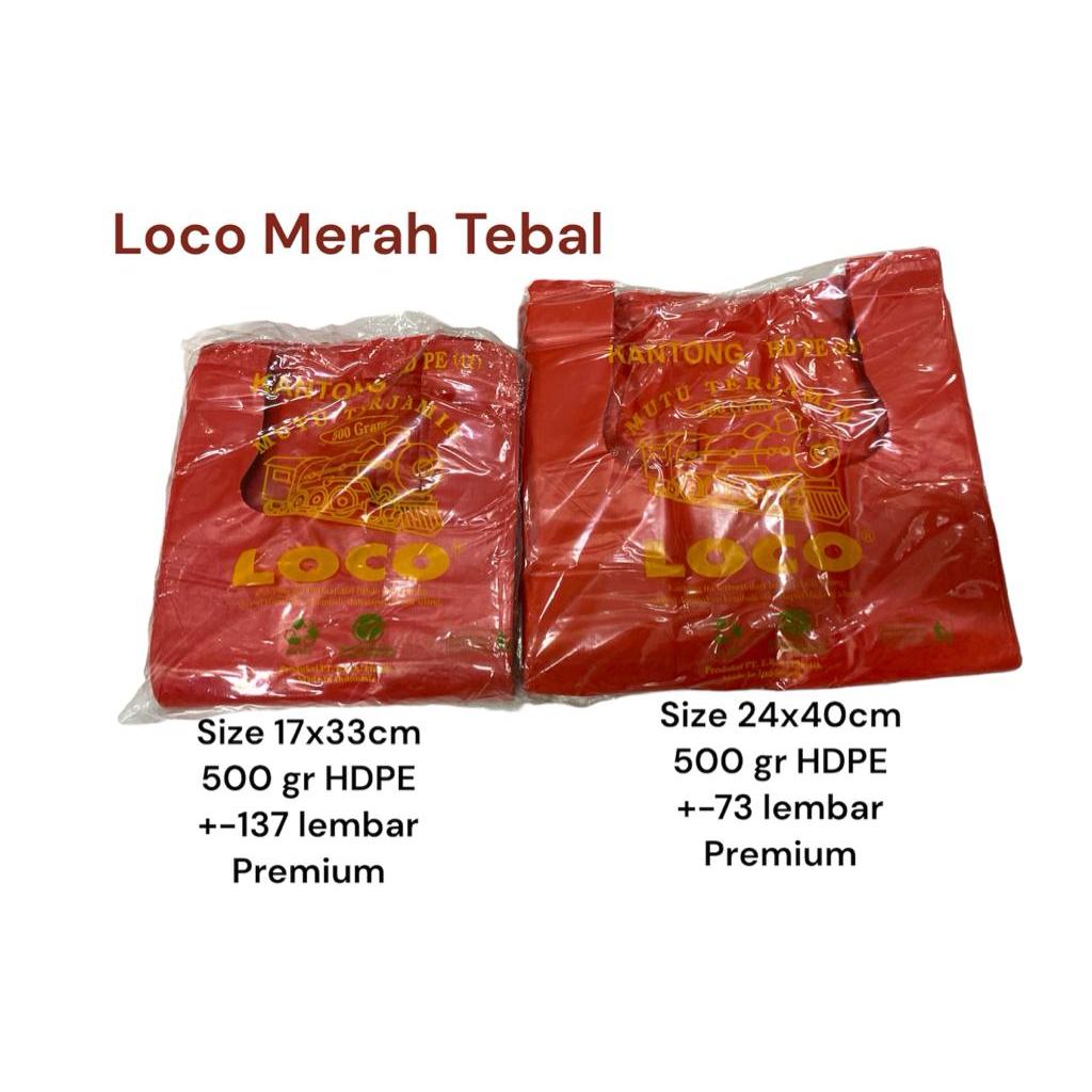 Jual Kantong Plastik Loco Merah Tebal 24 Premium Kresek 500 Gr Shopee Indonesia 7877