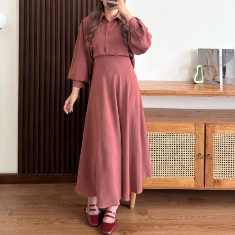 Jual Claudia One Set Rok Premium | Setelan Crinkle Airflow | Shopee ...