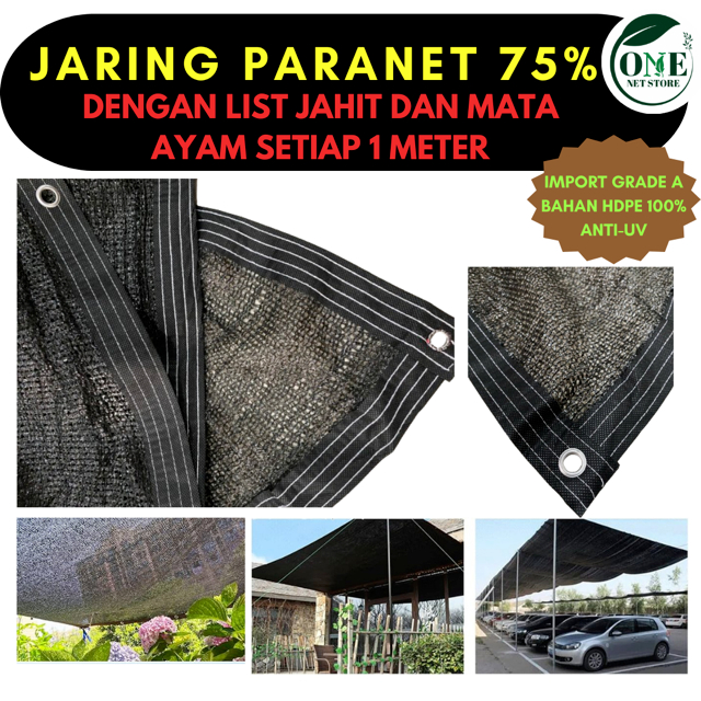 Jual Jaring Paranet Ecer M X M Anti Uv Sunshade Net Sudah Jahit List Dan Mata Ayam