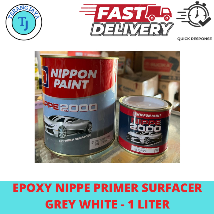 Jual Cat Dasar Epoxy Nippe Primer Surfacer 1 Liter + Hardener Abu ...