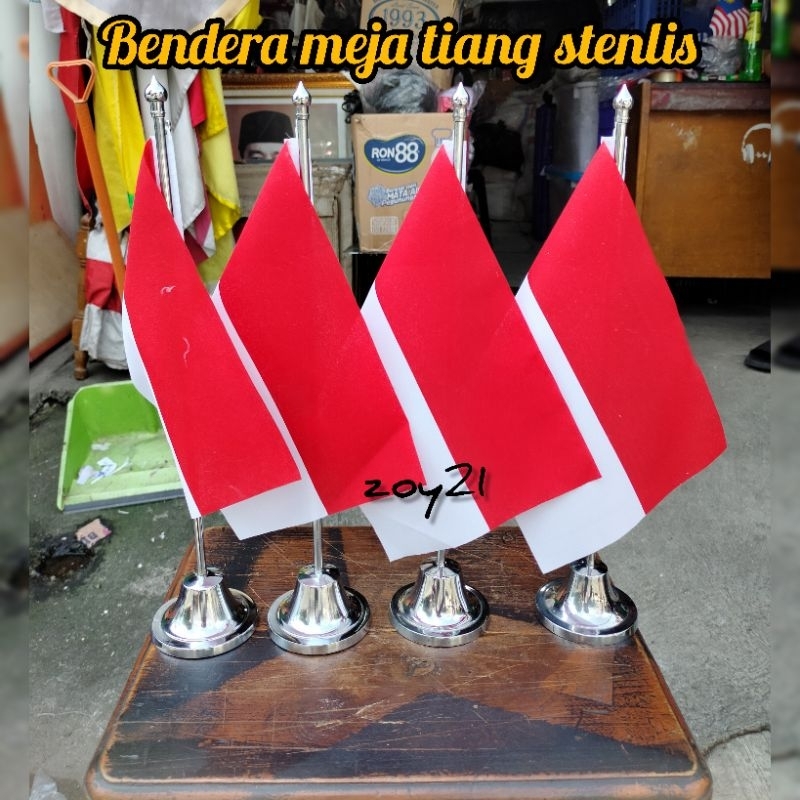 Jual Bendera Meja Negara Indonesia Tiang Stenlis Shopee Indonesia