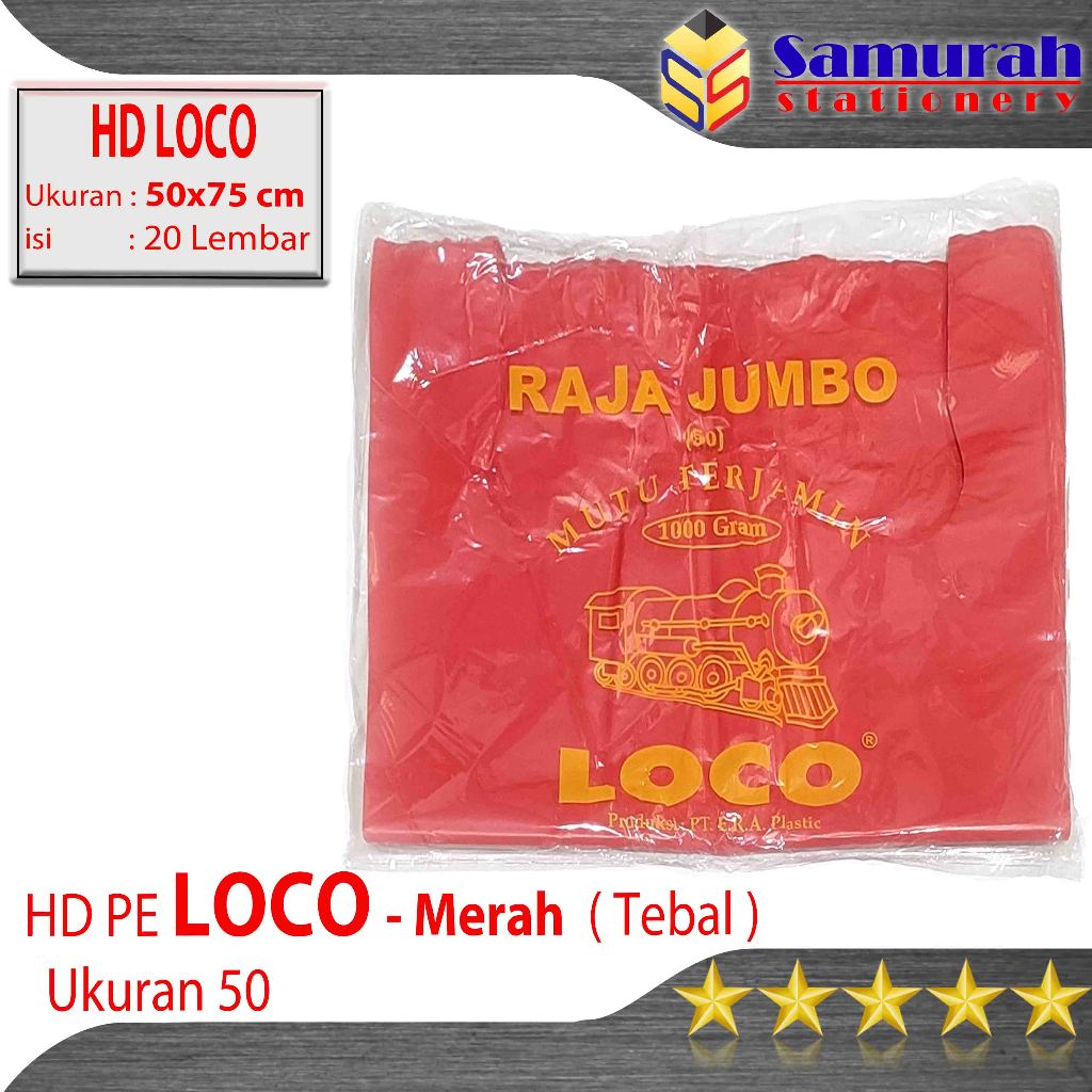 Jual Plastik HD Loco Merah 50 x 75 Tebal / Kantong Kresek Raja Jumbo ...