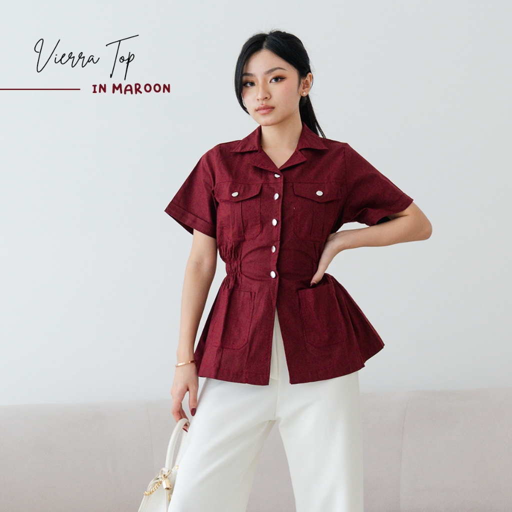 Jual [DEAROLIN] Vierra Top | Atasan Katun Wanita Korean Top Lengan ...