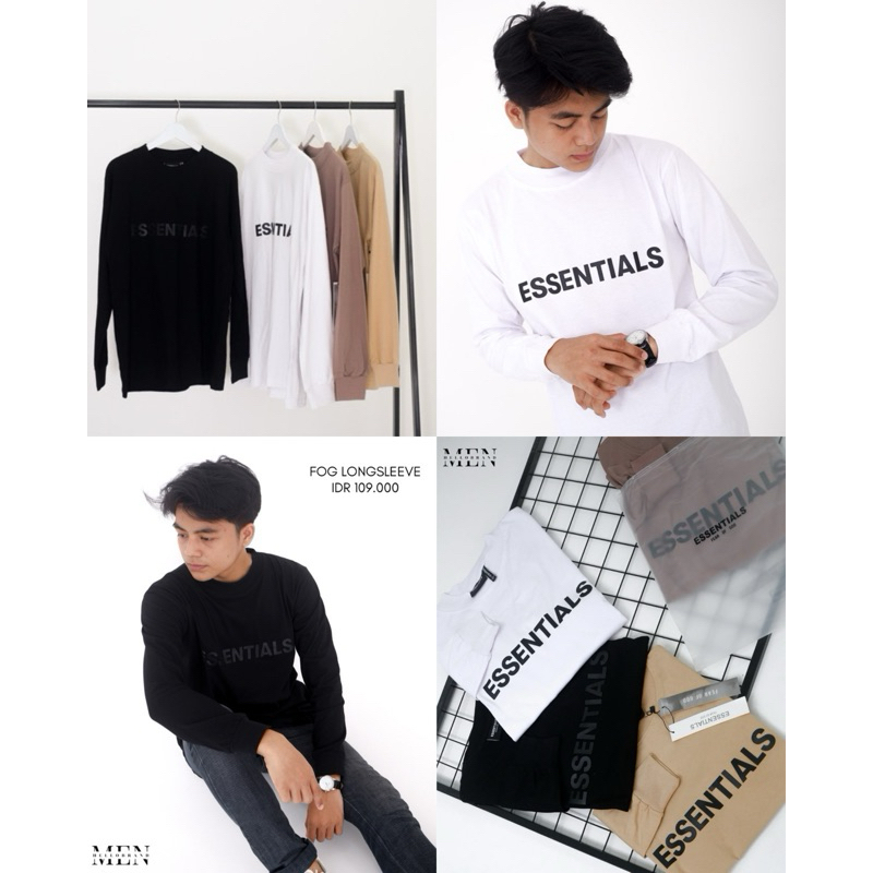 Jual Fog Essentials Long Sleeve T Shirt Cement Kaos Polo Lengan