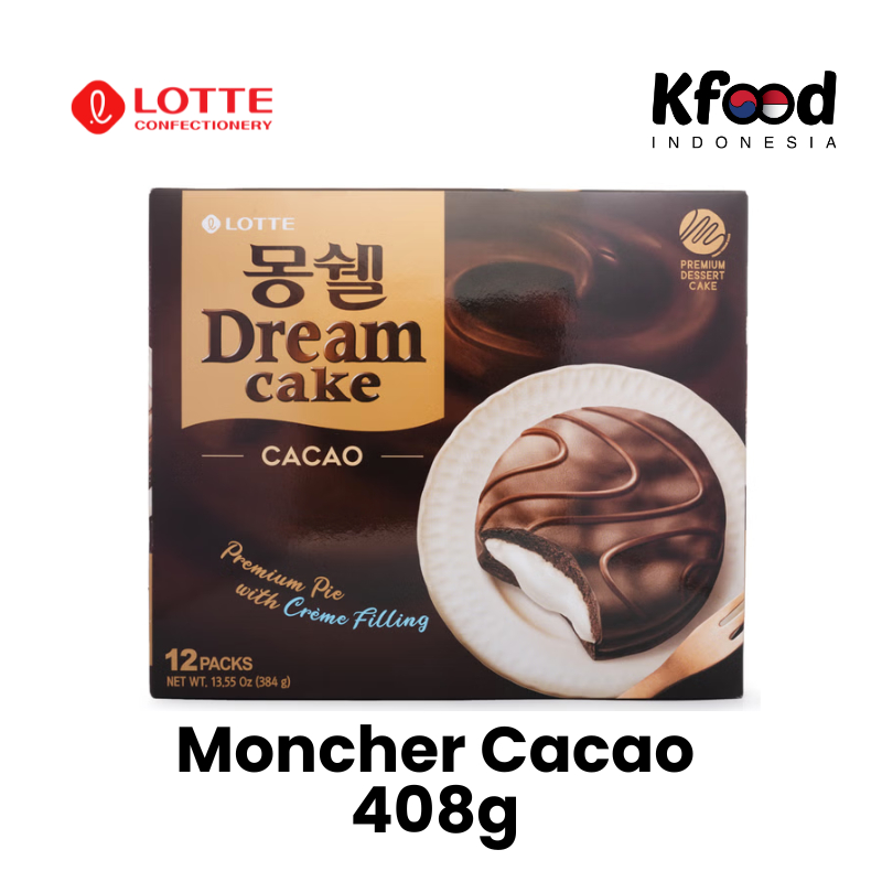 Jual LOTTE - Moncher Cacao 408g - Korean Soft Cake Chocolate Cacao ...