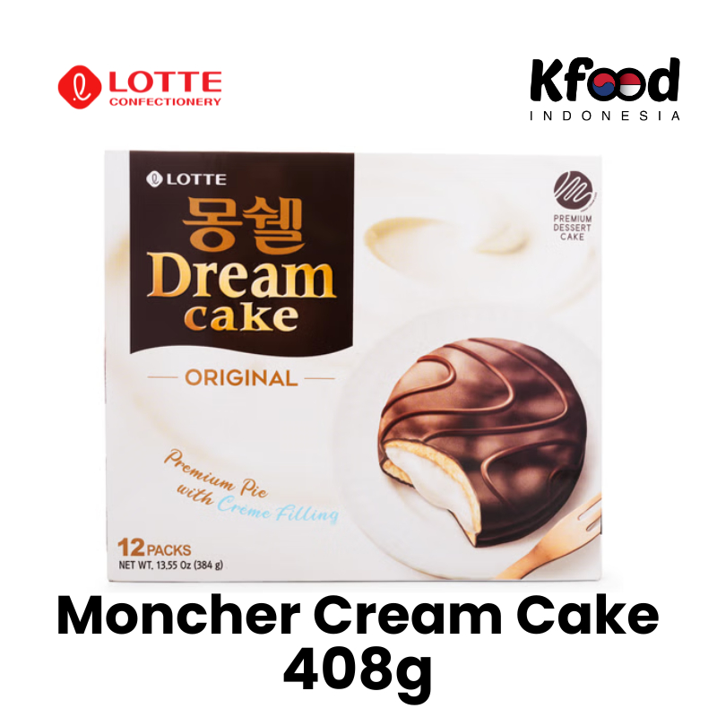 Jual Lotte Confectionery Moncher Cream Cake 408g - Korean Soft Cake ...