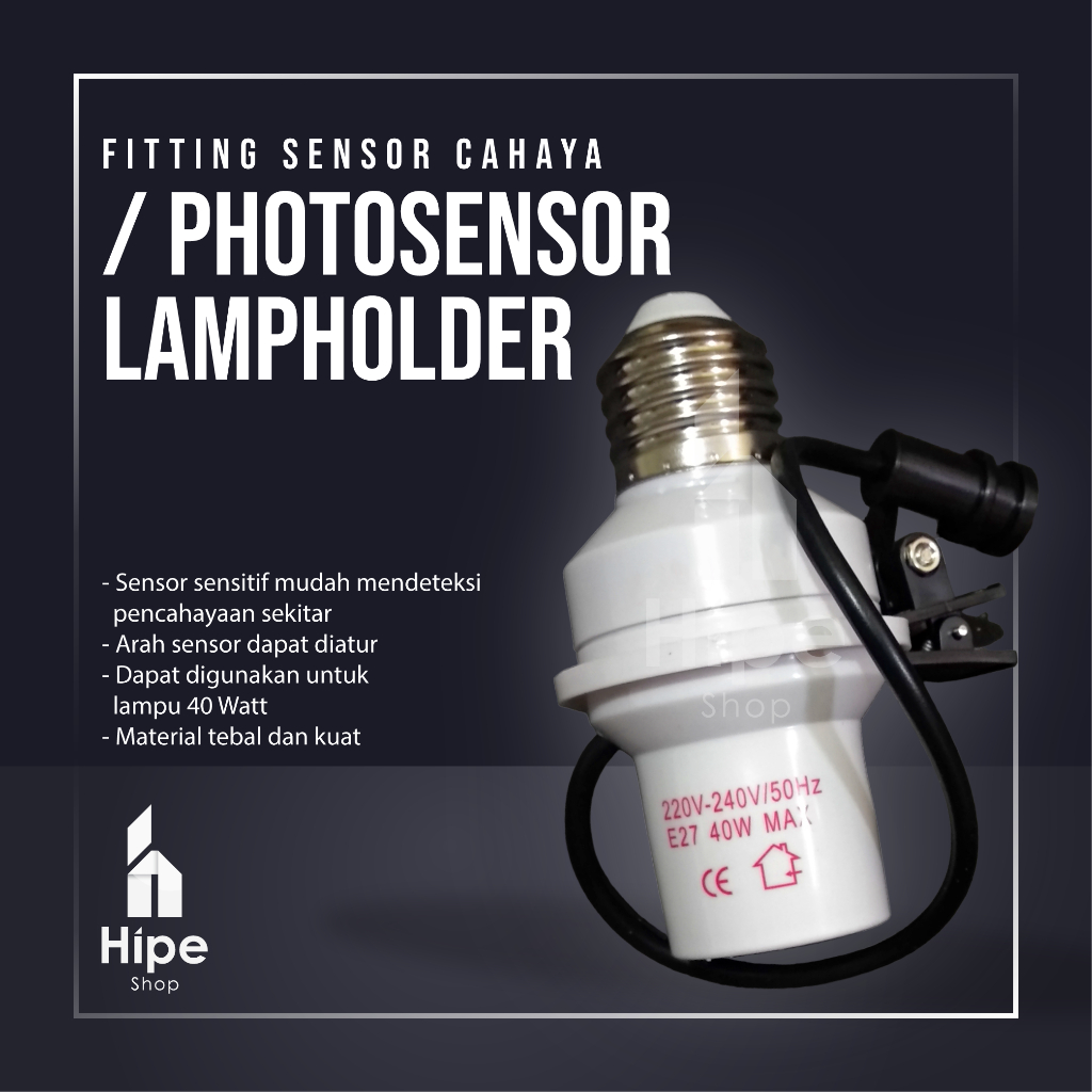 Jual Fitting lampu sensor cahaya photosensor e27 / fitting fiting ...