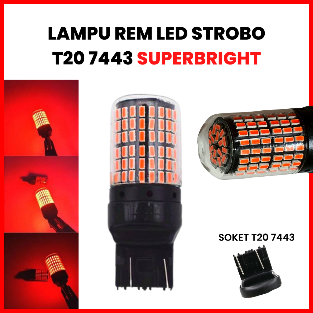 Jual Lampu rem stoplamp LED T20 7443 4kawat - 144smd (SUPERBRIGHT ...