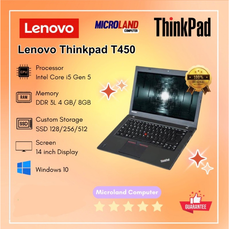 Jual Lenovo Thinkpad T450 core i5 gen Shopee Indonesia