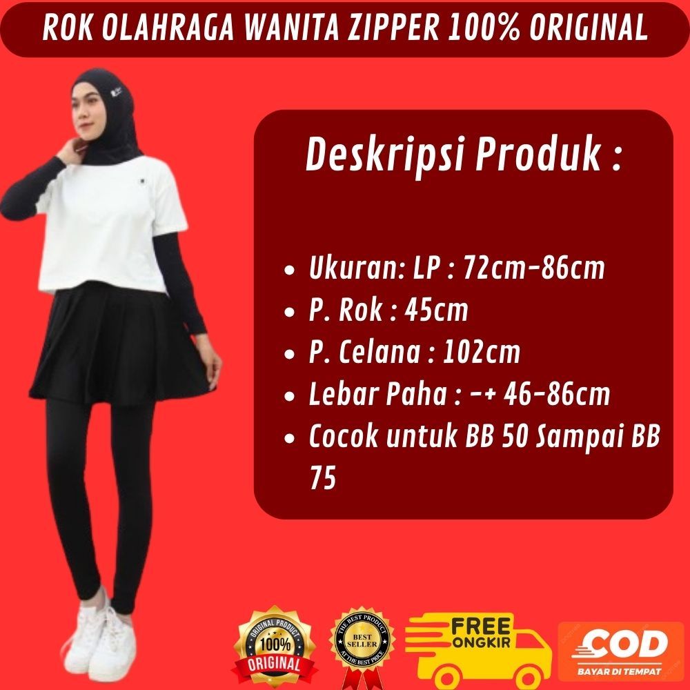 Jual Rok Legging Premium Zipper Rok Celana Olahraga Wanita Muslimah ...
