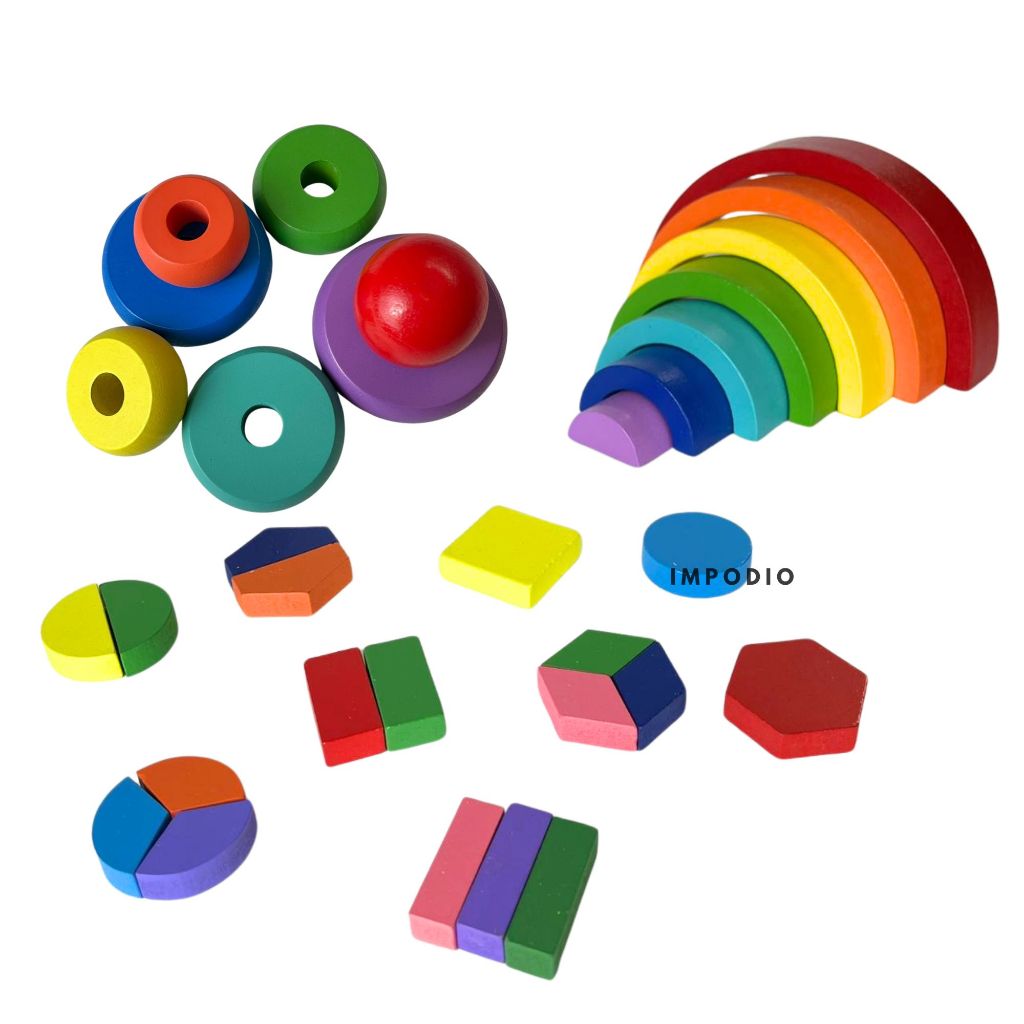 Jual Kayu Warna warni bentuk Arch - donut - geometry - props foto ...
