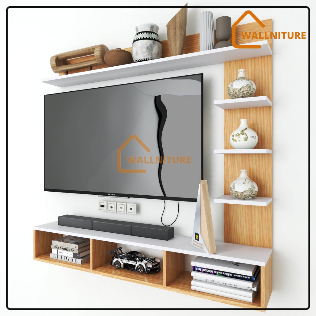 Jual Rak Tv Dinding Minimalis Dekorasi Ruangan Ruang Tamu Serbaguna ...