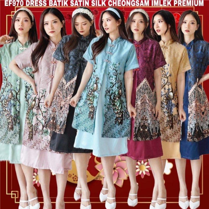 EF970 TBP BATIK SATIN PREMIUM BATIK SATIN SILK DRESS LAMARAN WANITA DRESS IMLEK TRENDY SATIN SILK PREMIUM HIGH QUALITY