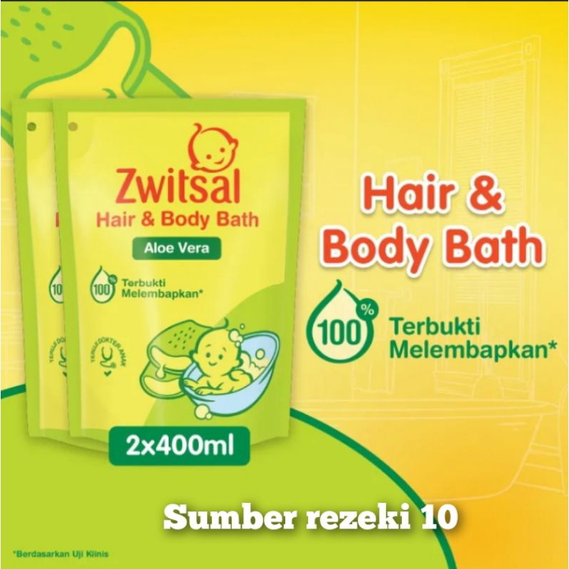 Jual Zwitsal Hair & Body wash 400 ml isi 2 pcs ( Kemasan Baru) Shopee