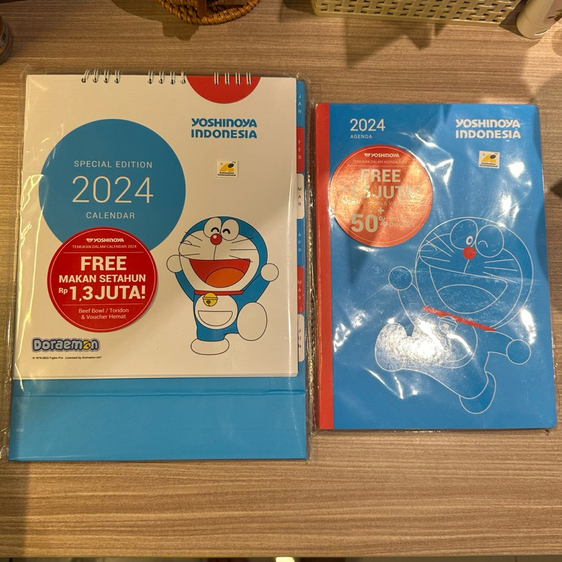 Jual BUNDLE YOSHINOYA DORAEMON PLANNER & CALENDAR 2024 Shopee Indonesia