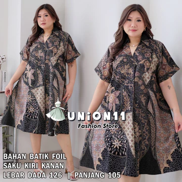 Union11 Dress Batik Jumbo Wanita Dress Jumbo Wanita Ld 126 Baju Jumbo Wanita Baju Kerja Wanita