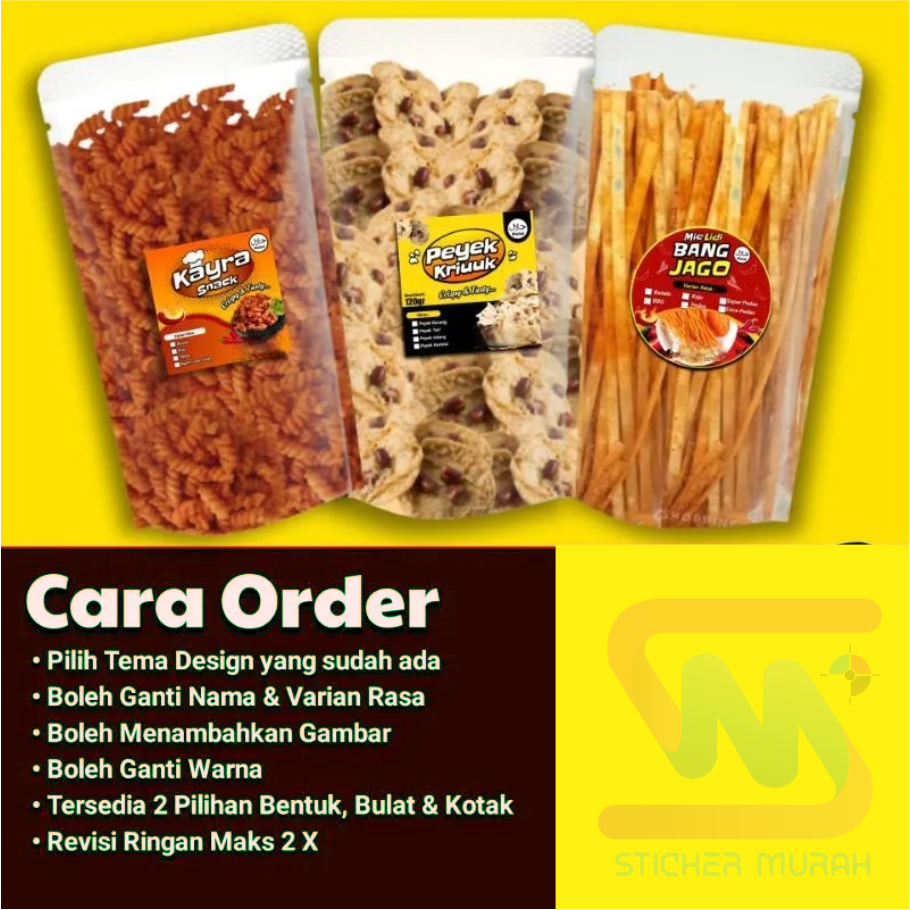 Jual Sticker Label Cemilan Pedas 1Lembar / Stiker Label Cemilan Pedas ...