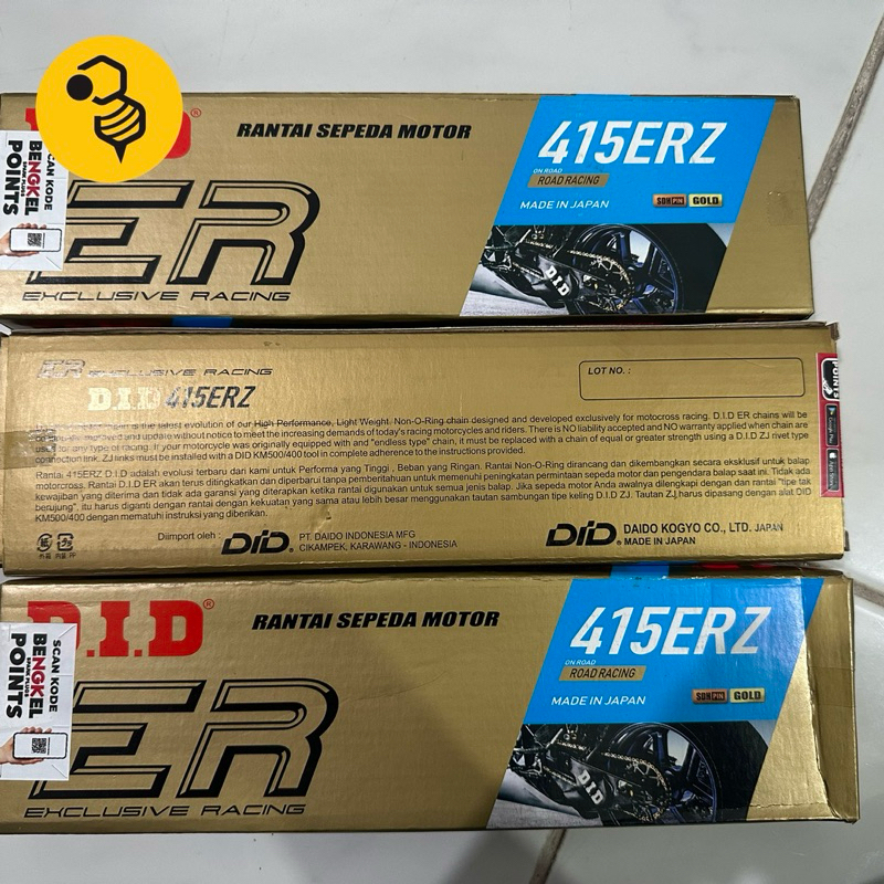 Jual rantai motor did 415 erz 150 racing chain original made in japan ...