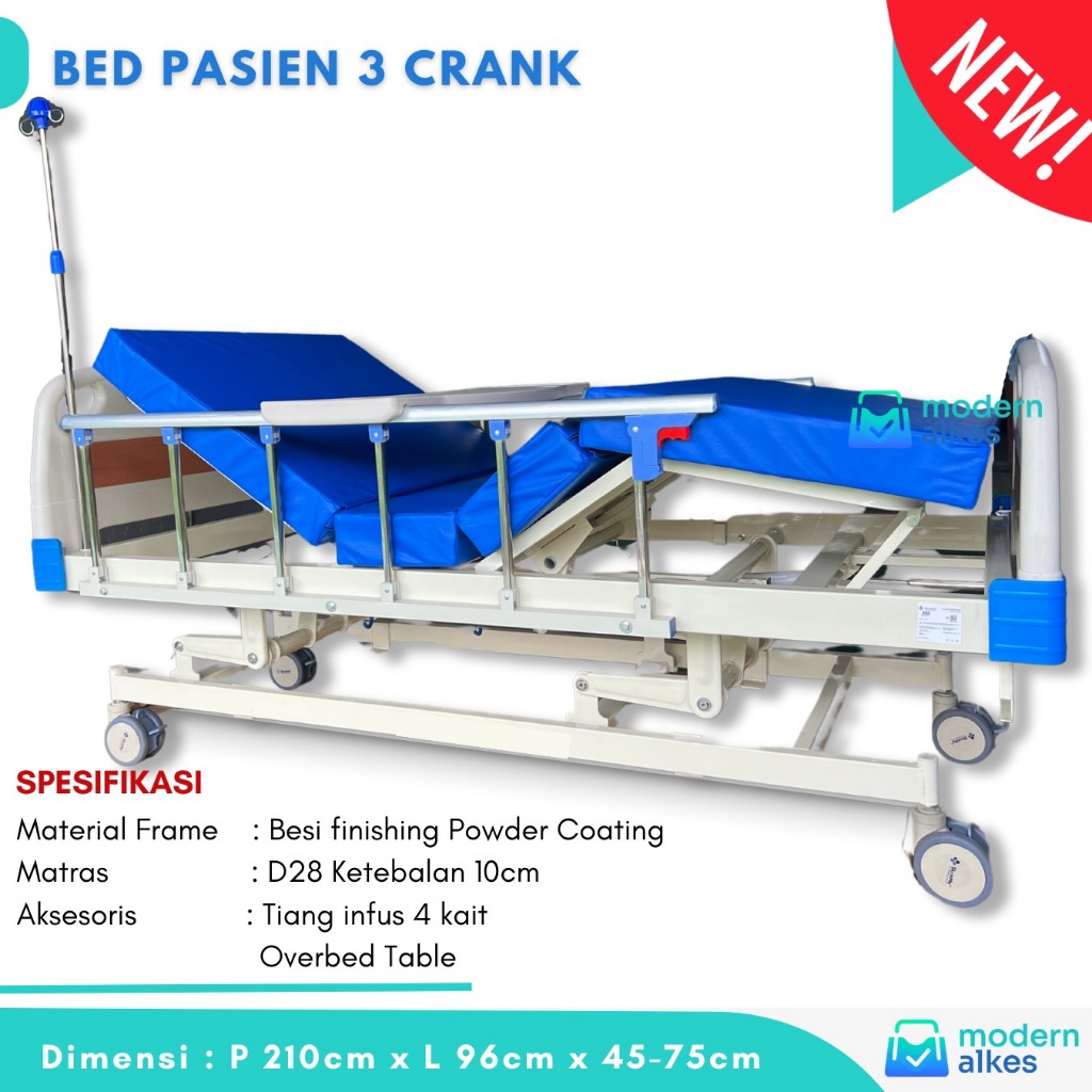 Jual Bed Pasien ABS 3 Crank / 3 Engkol - Ranjang Medis Pasien Rumah ...