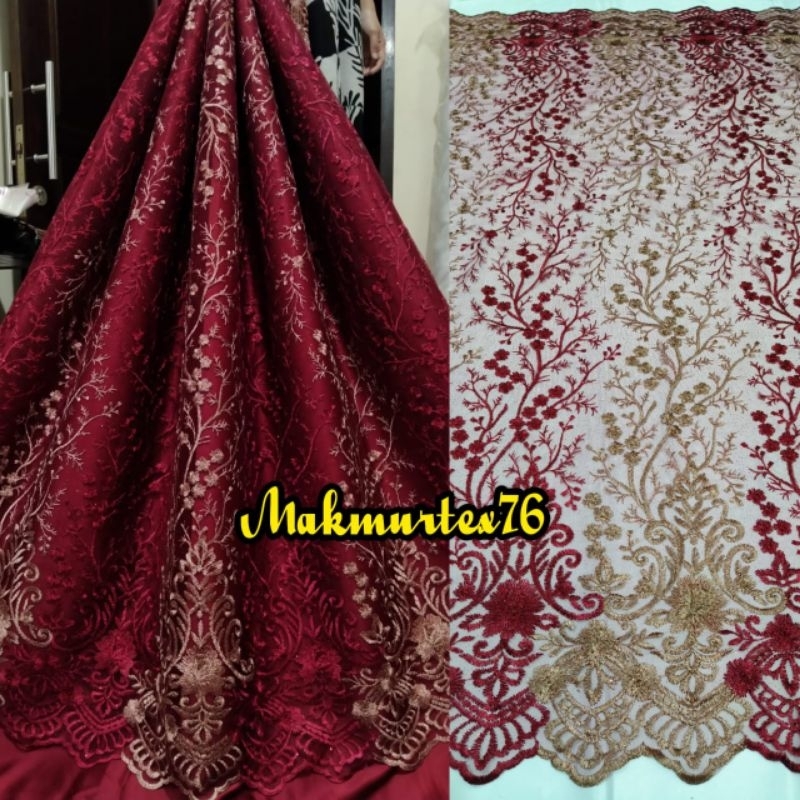 Jual Tile Akar Pinggiran Two Tone/Tile Pinggiran/Bahan Kebaya | Shopee ...